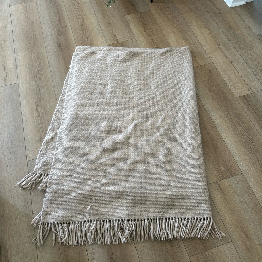 Jenni Kayne Soft Beige Throw Blanket